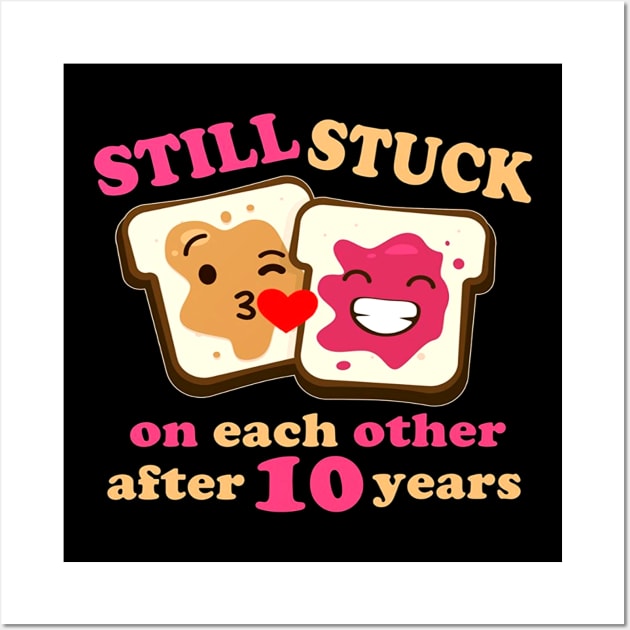 10th Anniversary Shirt Peanut Butter Jelly Couple Wall Art by klausgaiser